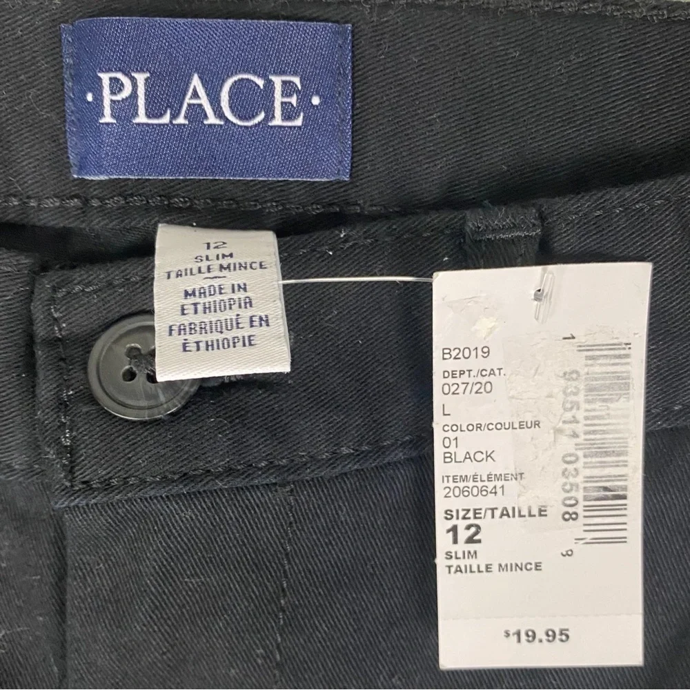 The Children's Place Boys Slim Fit Chino Pants Black Size 12 Slim